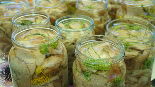 autumn banks seaming mushrooms canned pears harvest cottage garden vegetables