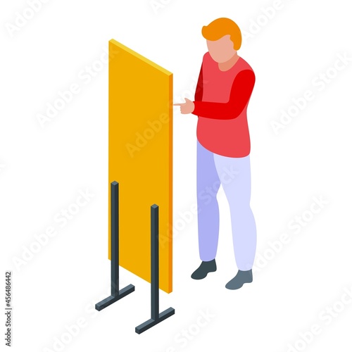 Boy ego icon isometric vector. Egocentric narcissism. Selfish people