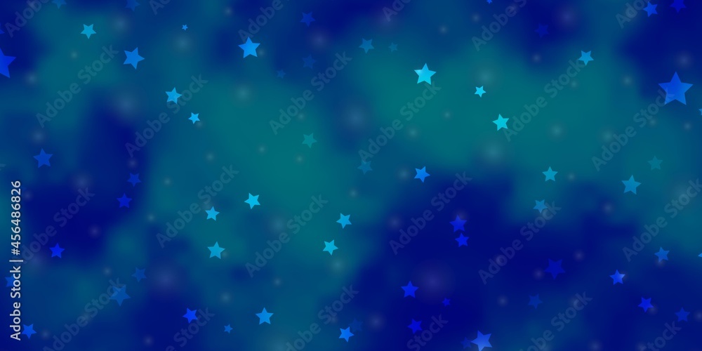 Fototapeta premium Light BLUE vector template with neon stars.
