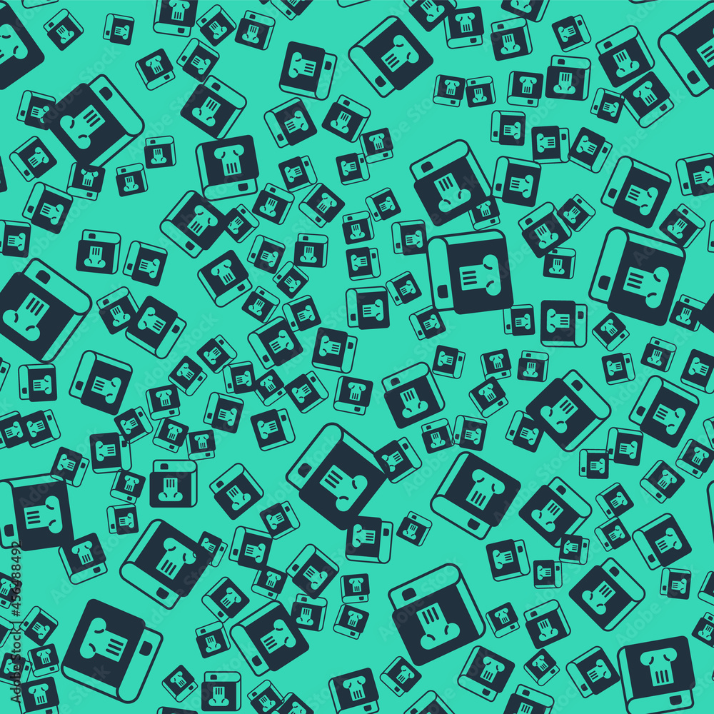 Black History book icon isolated seamless pattern on green background. Vector Black History book icon isolated seamless pattern on green background. Vector