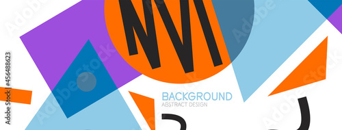 Abstract background. Blocks, lines, triangles, circles composition. Techno or business concept for wallpaper, banner, background, landing page