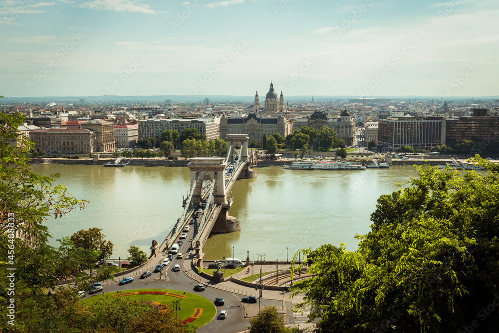 Fototapeta premium View of the Hungarian Parliament and Danube River form Buda Castle