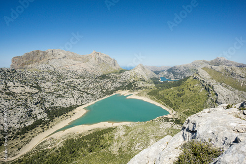 Cuber and Gorg Blau, artificial water reservoir located on the slopes of Puig Major, Escorca, natural park of Sierra de Tramuntana, Mallorca, Balearic Islands, Spain, Europe