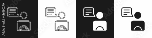 Set Taxi driver icon isolated on black and white background. Vector