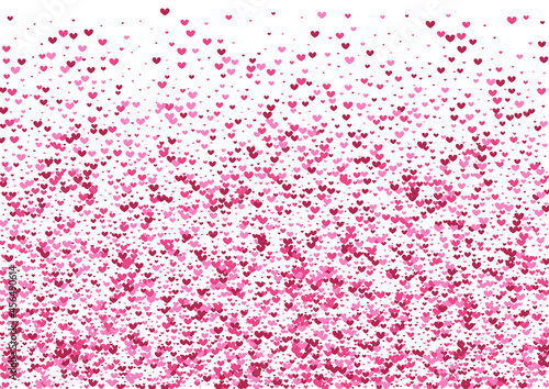 Rose Women Confetti Illustration. Purple Banner Frame. Red Heart Wedding. Pink Shapes Background. Border Wallpaper.