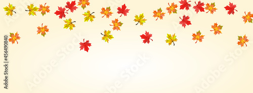 Red Plant Background Beige Vector. Leaves Collection Texture. Green Design Foliage. Beautiful Leaf Design.