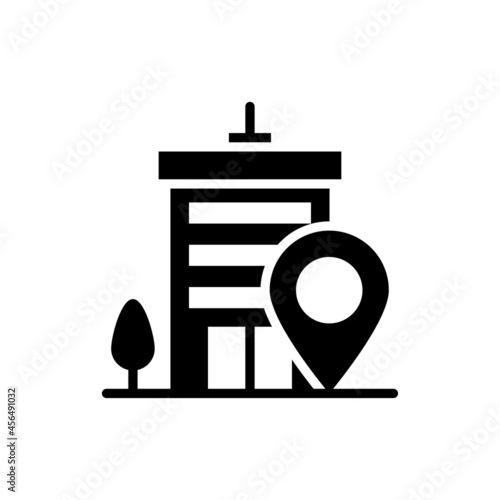 Hotel vector solid icon style illustration. Eps 10 file