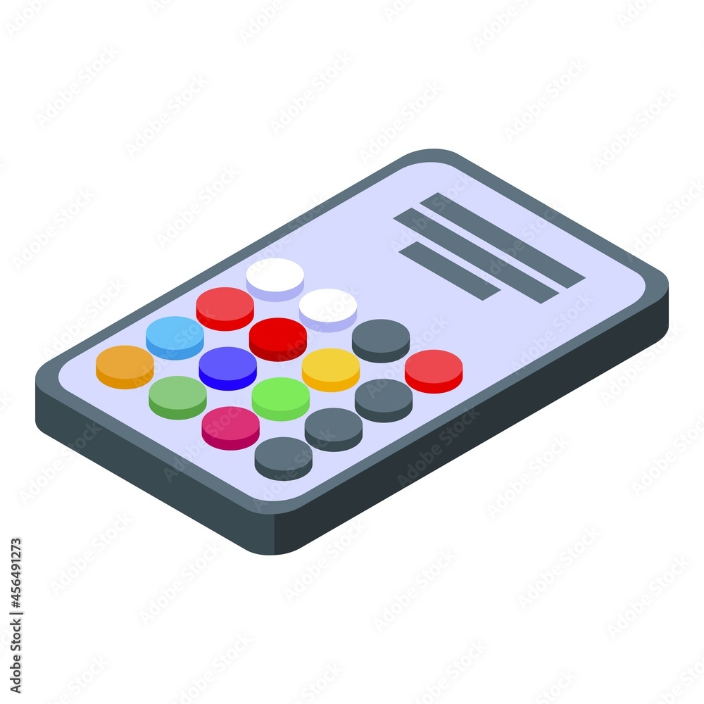 Smart bulb remote control icon isometric vector. Idea lightbulb. Business solution Smart bulb remote control icon isometric vector. Idea lightbulb. Business solution