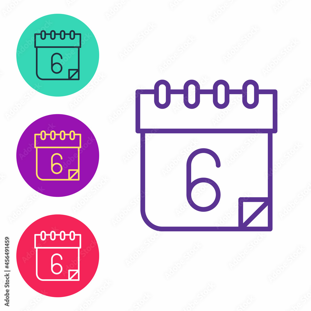 Set line Calendar icon isolated on white background. Event reminder symbol. Set icons colorful. Vector Set line Calendar icon isolated on white background. Event reminder symbol. Set icons colorful. Vector