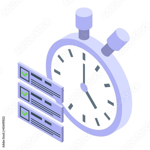 Stopwatch icon isometric vector. Watch timer. Stop clock