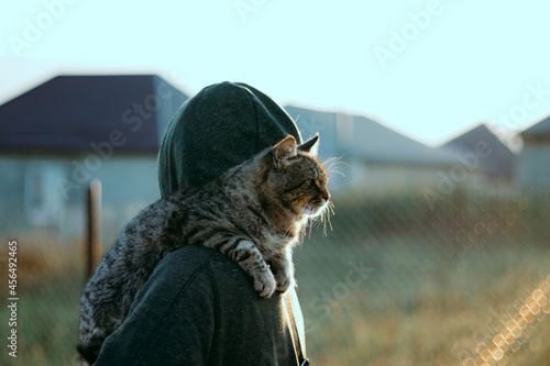 Photography man with cat