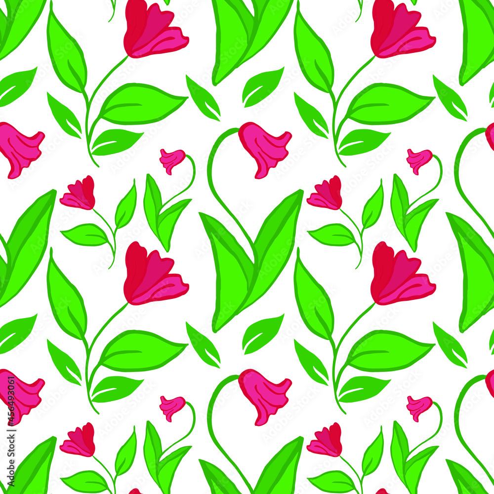 Vector simple pattern flowers. For printing on fabric.