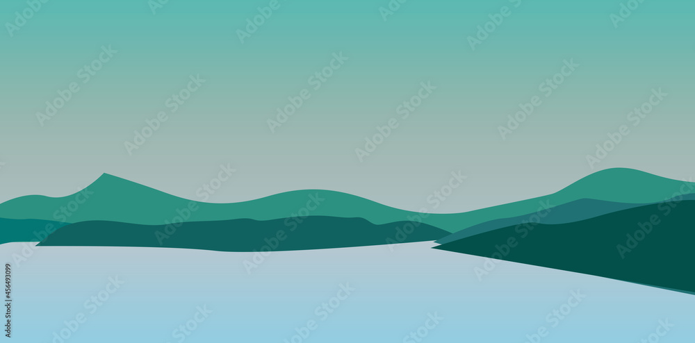 landscape with mountains and lake landscape with mountains and lake
