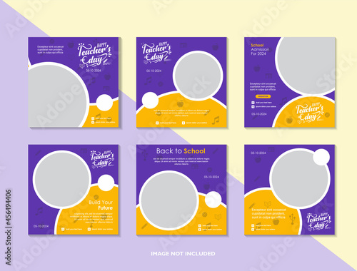 happy teacher's day social media template