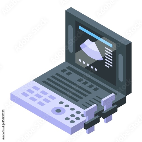 Ultrasonic examination icon isometric vector. Doctor ultrasound. Pregnancy scanner