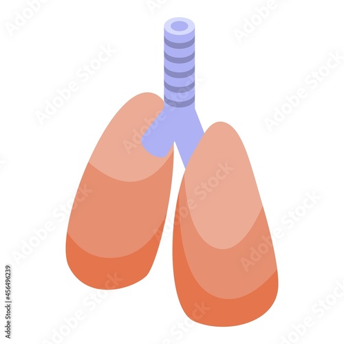 Lungs bioprinting icon isometric vector. Medical science. Biotechnology organ