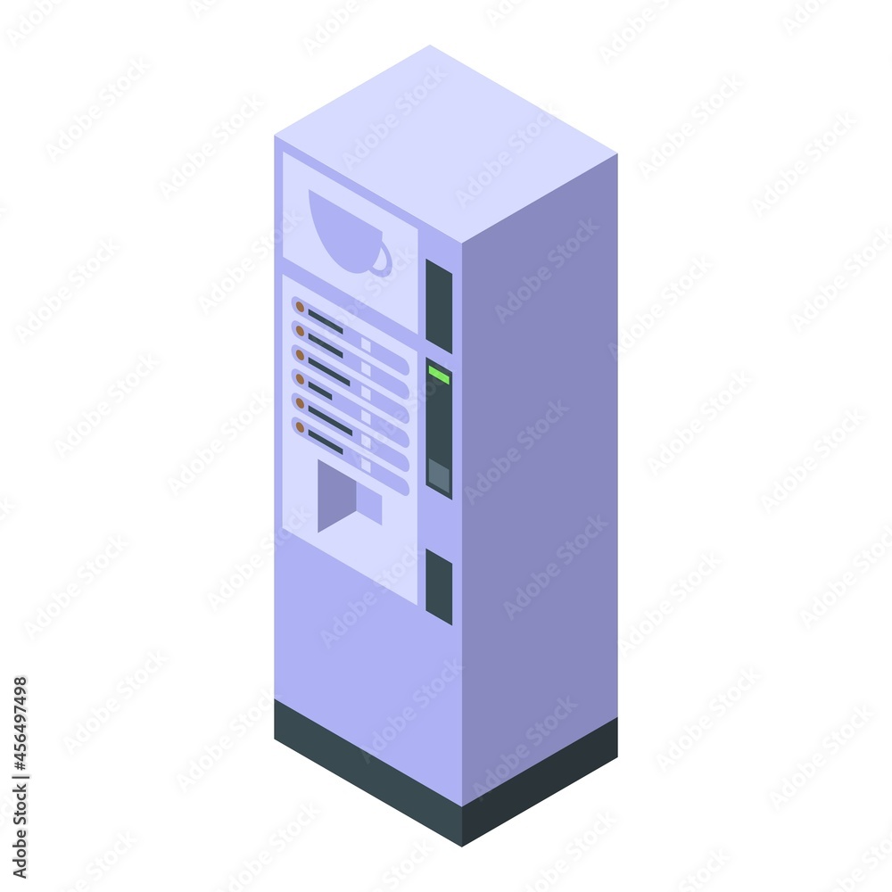 Coffee drink machine icon isometric vector. Water bottle. Soda machinery Coffee drink machine icon isometric vector. Water bottle. Soda machinery