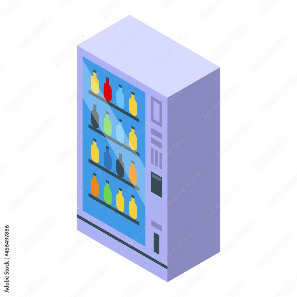 Shop drink machine icon isometric vector. Soft cola. Water bottle Shop drink machine icon isometric vector. Soft cola. Water bottle