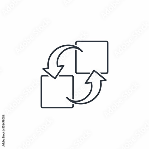 Transfer, exchange. Vector linear icon isolated on white background.