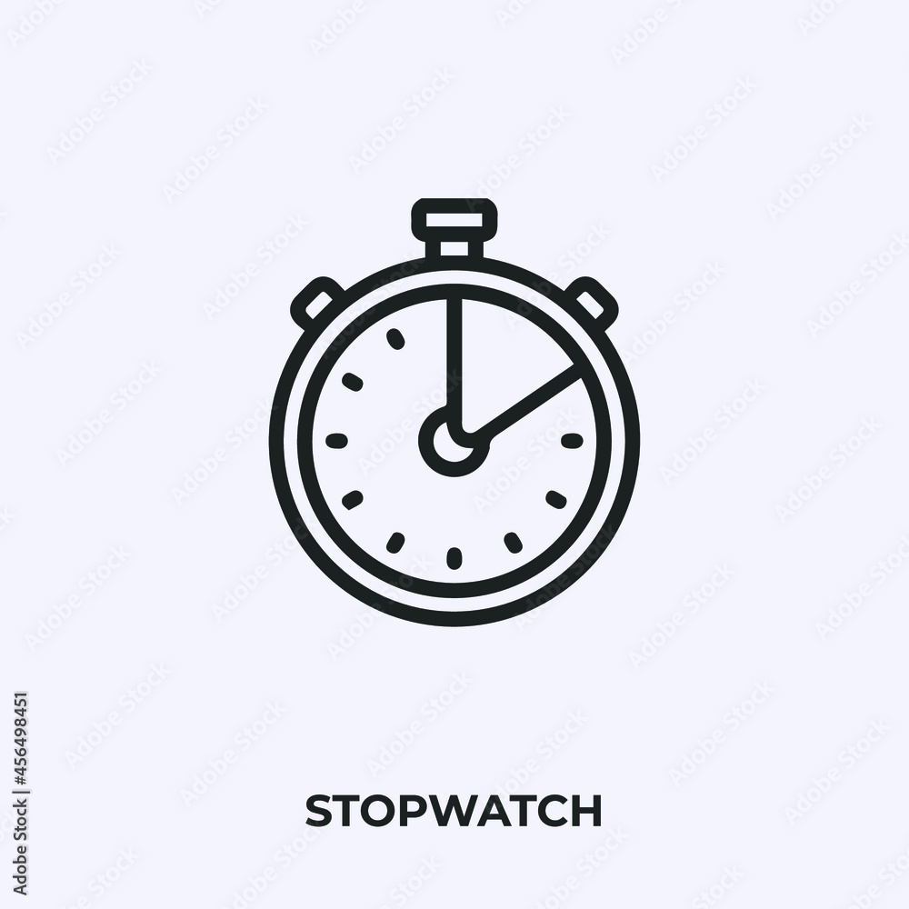 stopwatch icon vector. Linear style sign for mobile concept and web design. stopwatch symbol illustration. Pixel vector graphics - Vector. stopwatch icon vector. Linear style sign for mobile concept and web design. stopwatch symbol illustration. Pixel vector graphics - Vector.