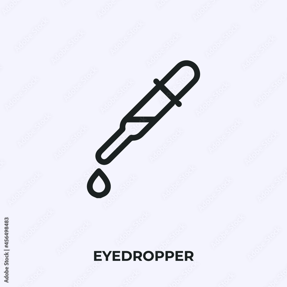eyedropper icon vector. Linear style sign for mobile concept and web