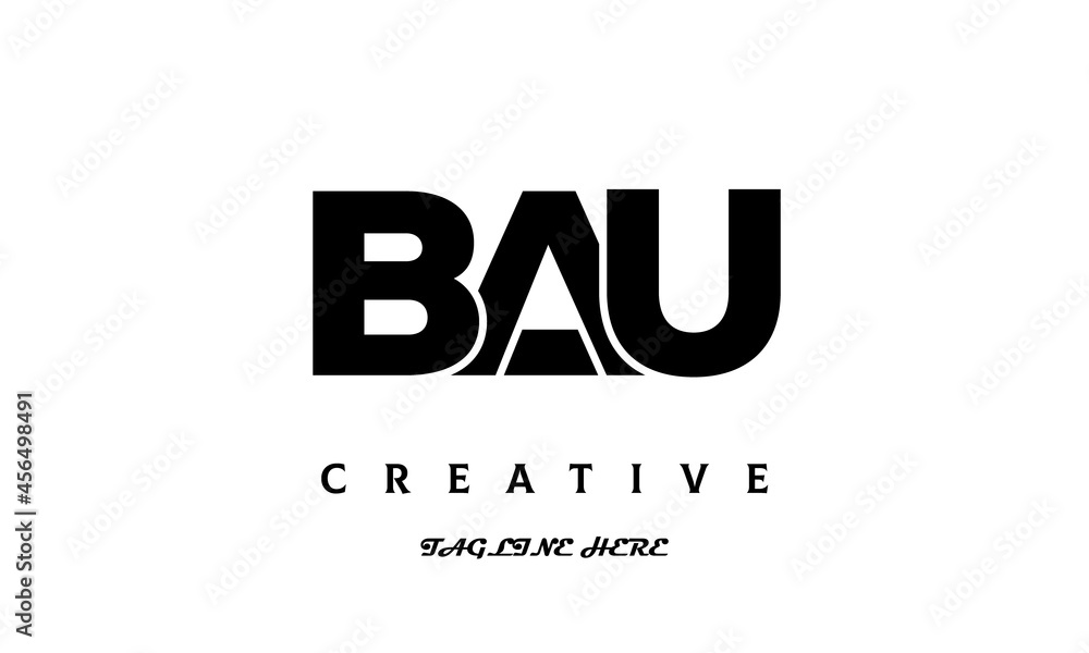 BAU creative three latter logo design BAU creative three latter logo design