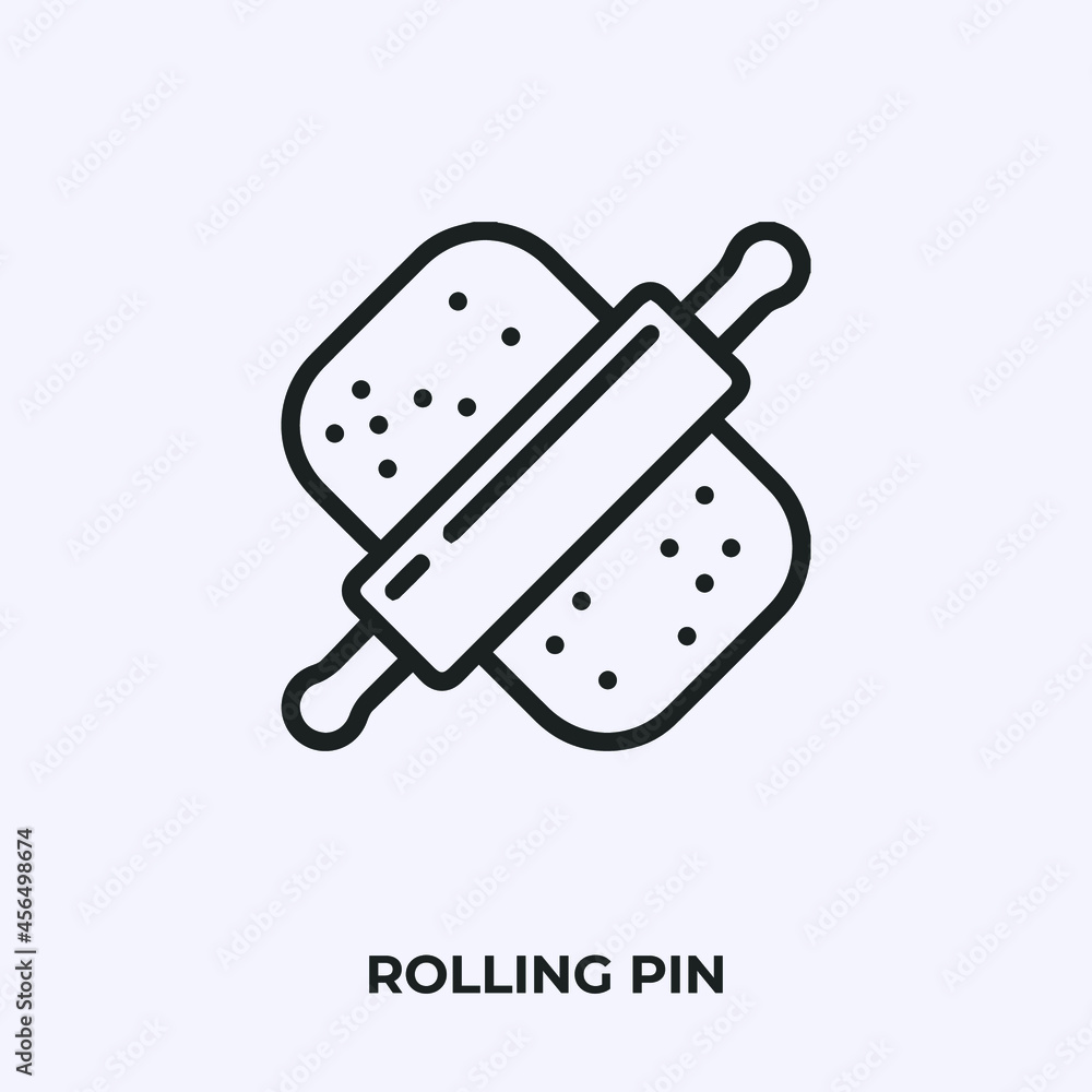 rolling pin icon vector. Linear style sign for mobile concept and web design. rolling pin symbol illustration. Pixel vector graphics - Vector. rolling pin icon vector. Linear style sign for mobile concept and web design. rolling pin symbol illustration. Pixel vector graphics - Vector.
