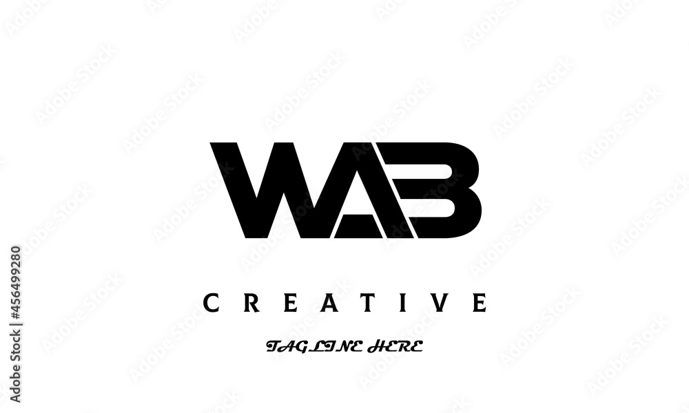 WAB creative three latter logo design WAB creative three latter logo design