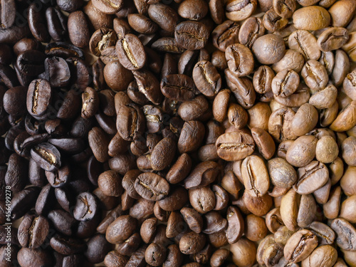 Different Types of Roasts Coffee Beans. light roasted, medium roasted and dark roasted