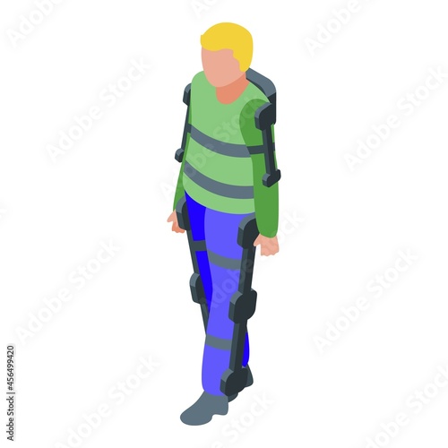 Exoskeleton suit icon isometric vector. Human robot. Cyber body