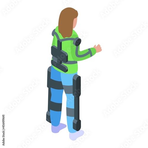 Rehabilitation exoskeleton icon isometric vector. Robot suit. Wearable body