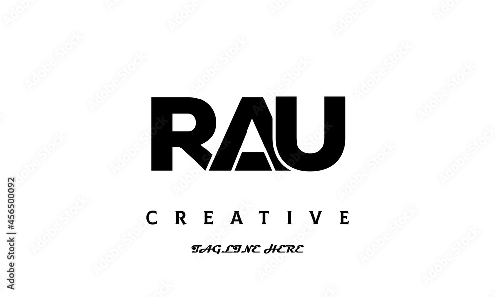 creative three latter RAU logo design creative three latter RAU logo design