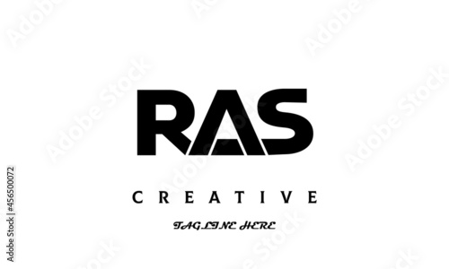 creative three latter RAS logo design