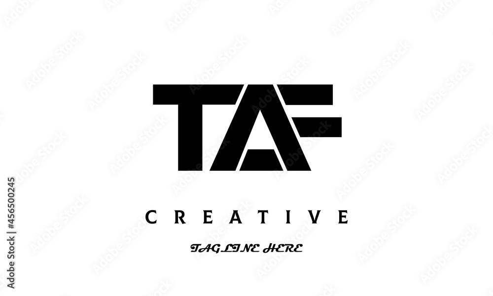creative three latter TAF logo design creative three latter TAF logo design