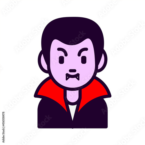 Cute Dracula - Amazing male figure vector icon of a dracula vampire suitable for website, apps, icon, sign, sticker, halloween, children book, and illustration in general - Vector Halloween Character