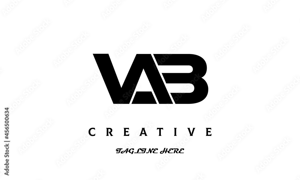 creative three latter VAB logo design creative three latter VAB logo design