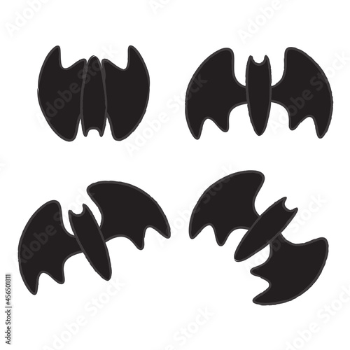 A Cute Hand Drawn Bat Silhouette - Amazing cute vector bat sign suitable for apps, sticker, children book, clip art, decoration, halloween, animation, design asset and illustration in general