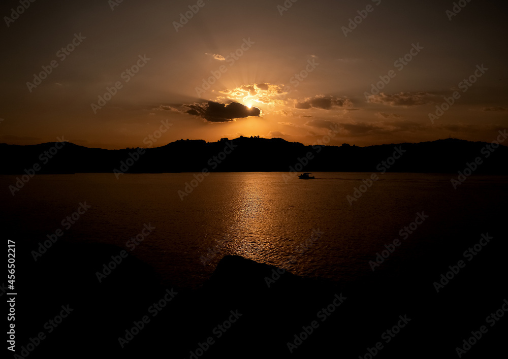 Seafront of San Benedetto del Tronto at sunset