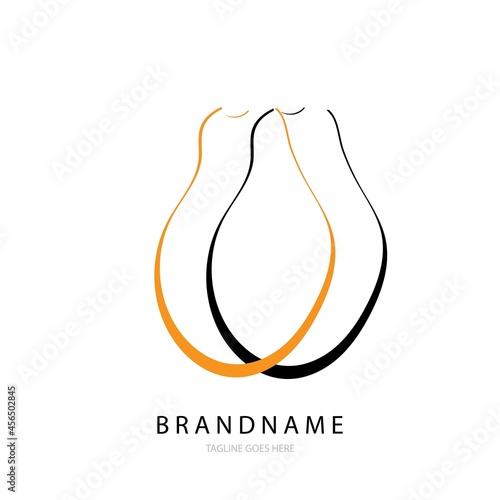 Papaya fruit icon logo vector