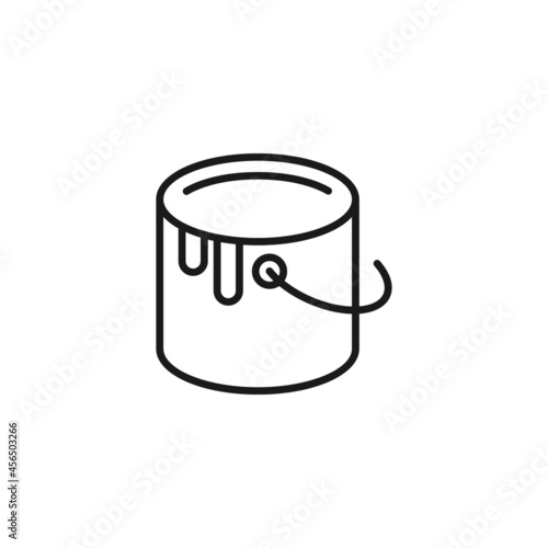 Profession of an artist concept. Line icon of bucket with dye