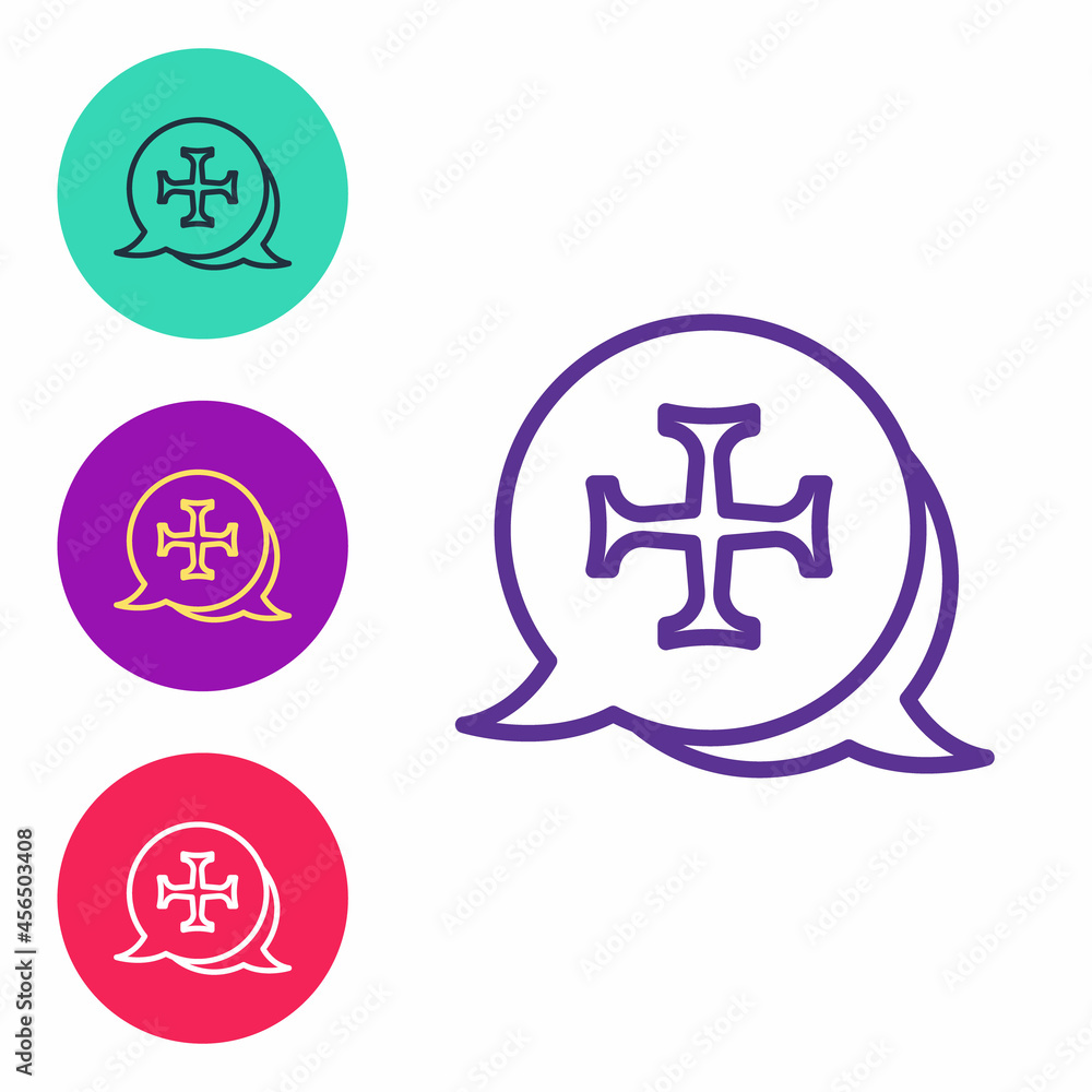 Fototapeta premium Set line Crusade icon isolated on white background. Set icons colorful. Vector