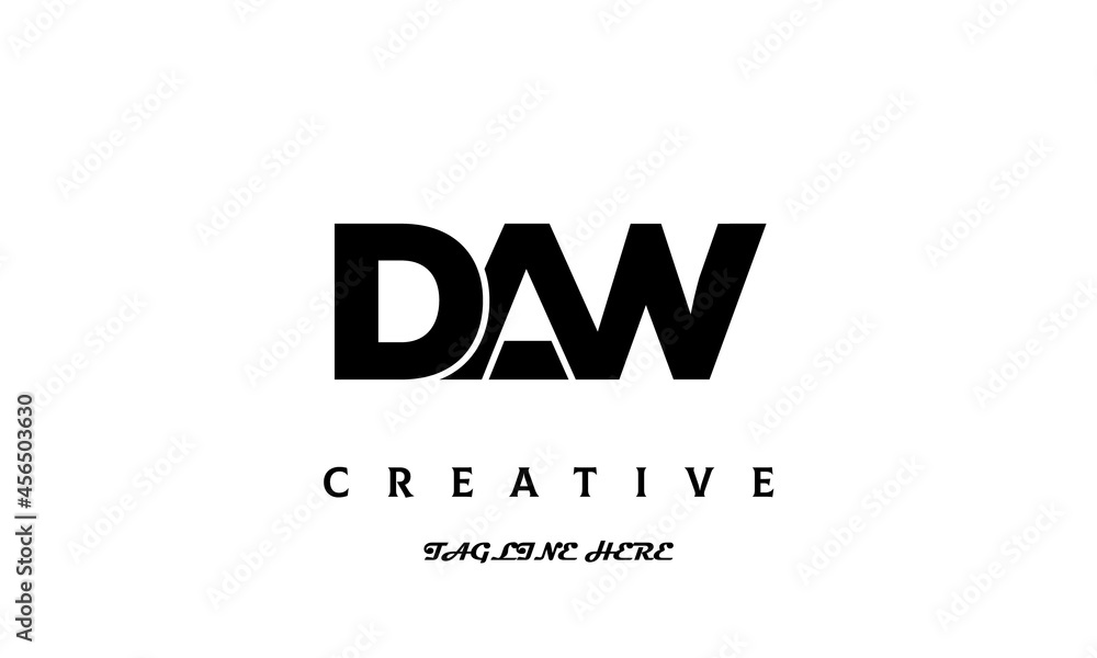 creative DAW three latter logo design creative DAW three latter logo design