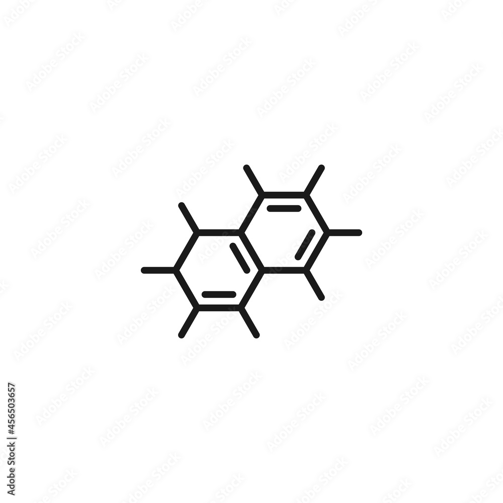 Profession of a chemist concept. Line icon of chemical compound Profession of a chemist concept. Line icon of chemical compound