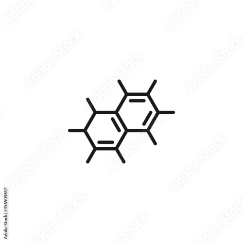 Profession of a chemist concept. Line icon of chemical compound