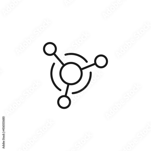 Profession of a chemist concept. Line icon of chemical compound