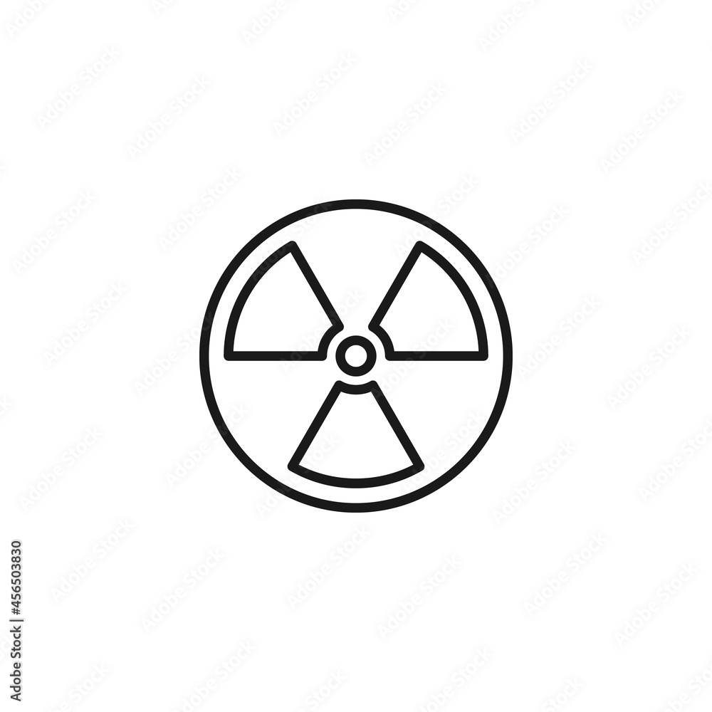 Profession of a chemist concept. Line icon of Ionizing radiation symbol Profession of a chemist concept. Line icon of Ionizing radiation symbol