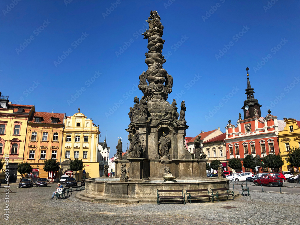 Plague column in European town square
