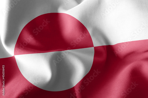 3D illustration flag of Greenland is a region of Denmark.