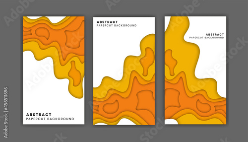 abstract yellow background with paper cut shapes. Vector design layout for business presentations, flyers, posters and invitations.