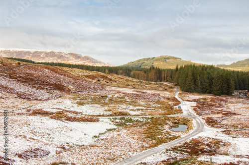 Snow covered Cairnsmore of Fleet at the Big Water of Fleet Railway Viaduct photo